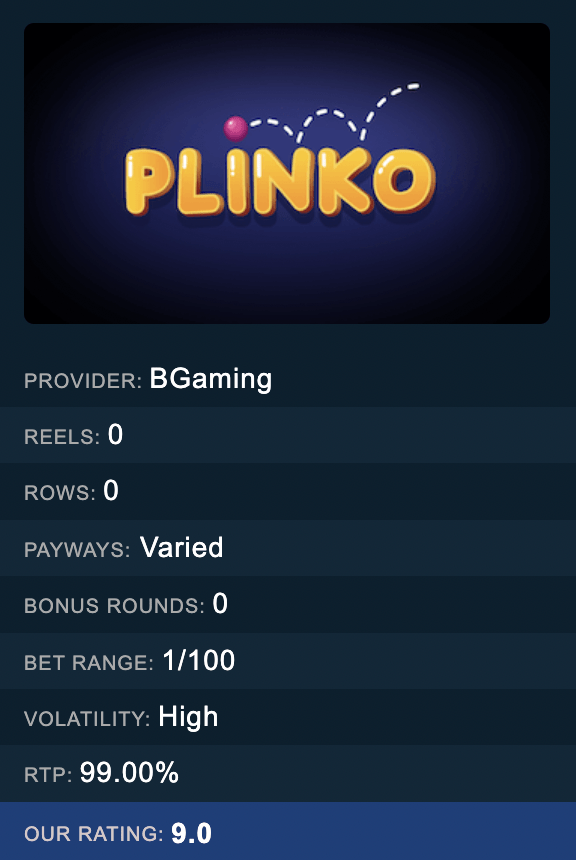 Plinko - play casino